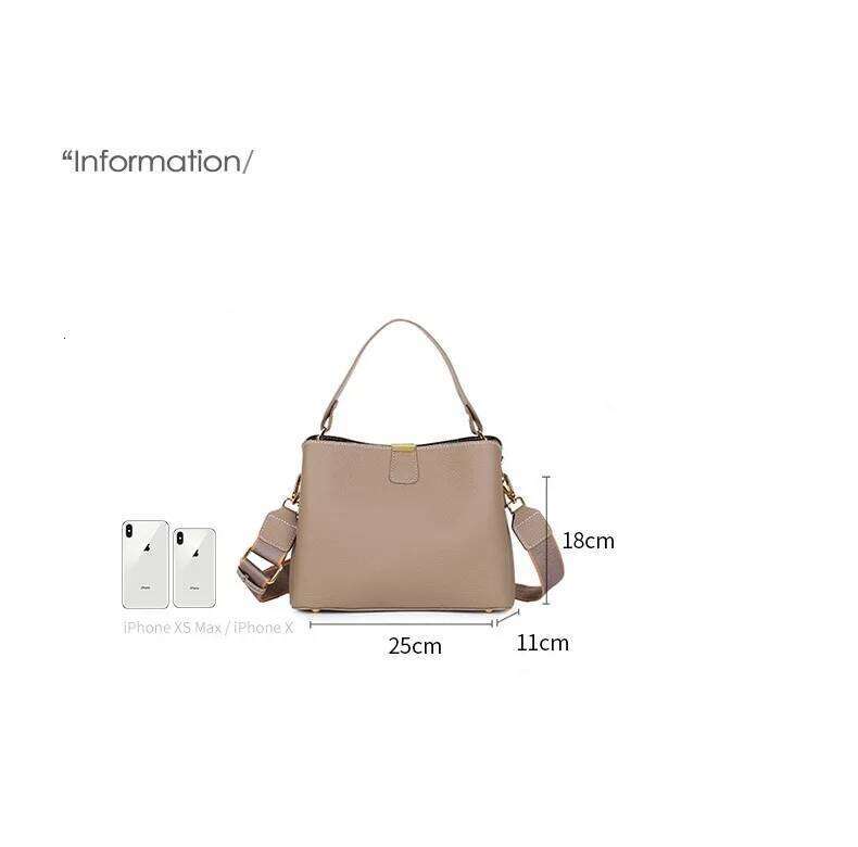 First Layer Cowhide Women's Crossbody Fashionable Genuine Leather female Handbag Niche Design Shoulder Bag For Commuting