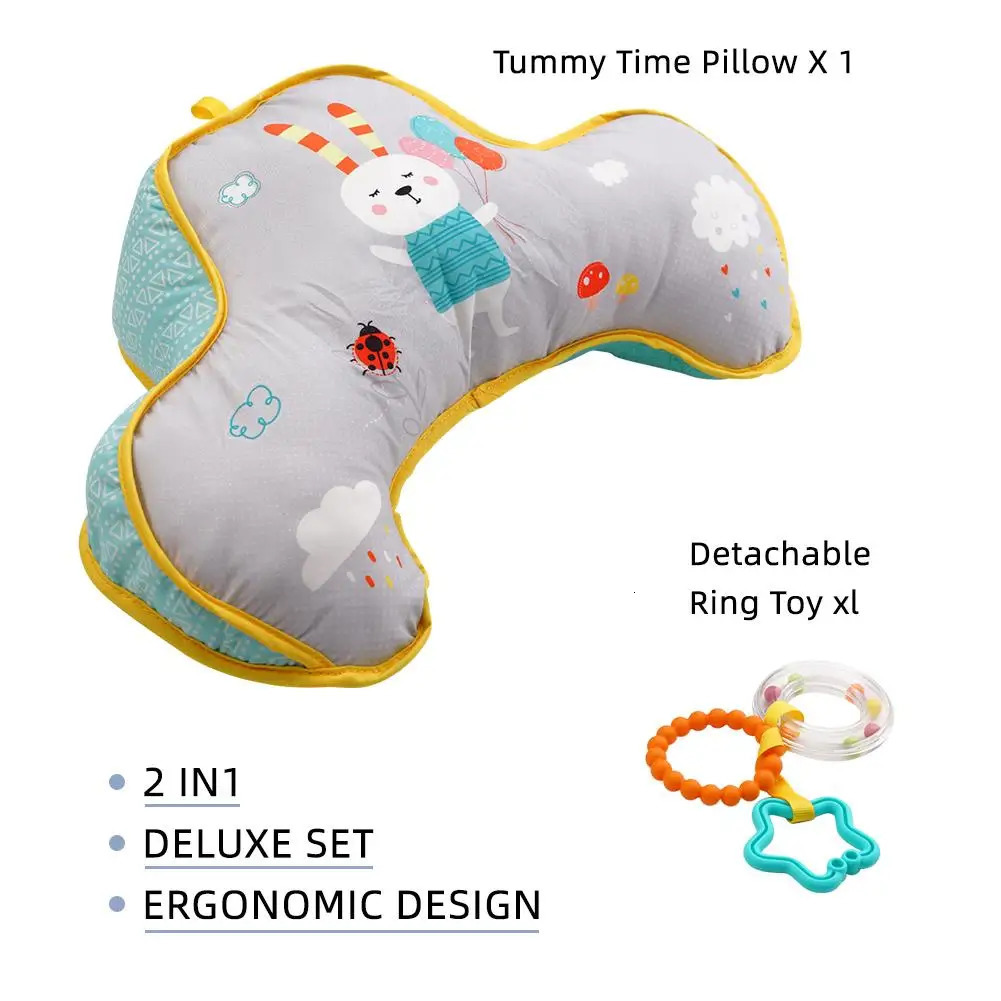 Baby Pillow Tummy Time Toy Lying High Contrast Sensory DoubleSided Pillows Training Gifts Birthday Headup V8J2 250527