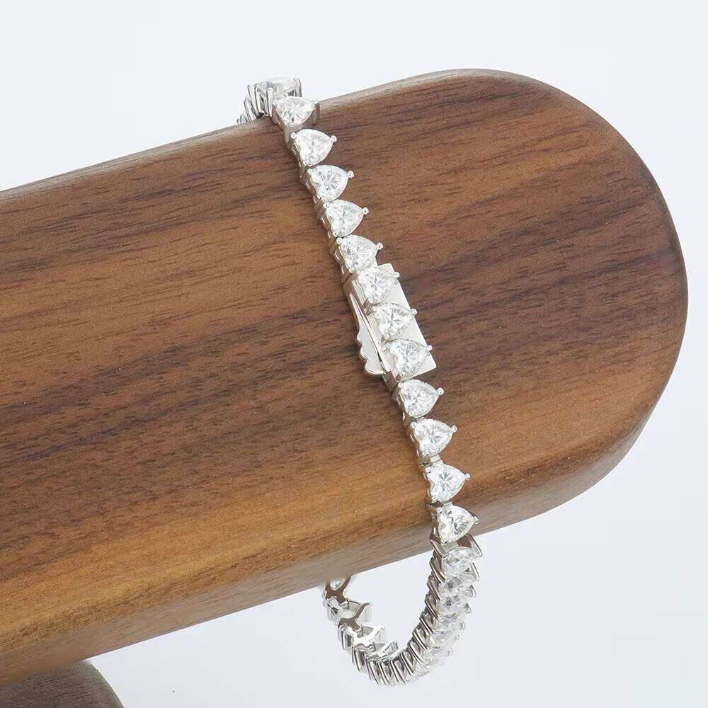 Yinhui Stone Tennis Chain Bracelet VVS1 Heart Shape Unisex Men's Jewelry Hip Hop Gift