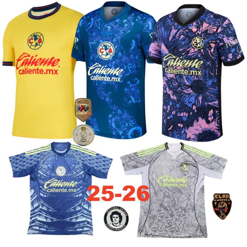 XXXL 4XL 24 25 26 ClUb AmEriCa Soccer Jerseys CA Liga MX 2025 2026 HENRY FIDALGO Player Version goalkeeper L.MALAGON Men Uniforms kids kits socks sets Football