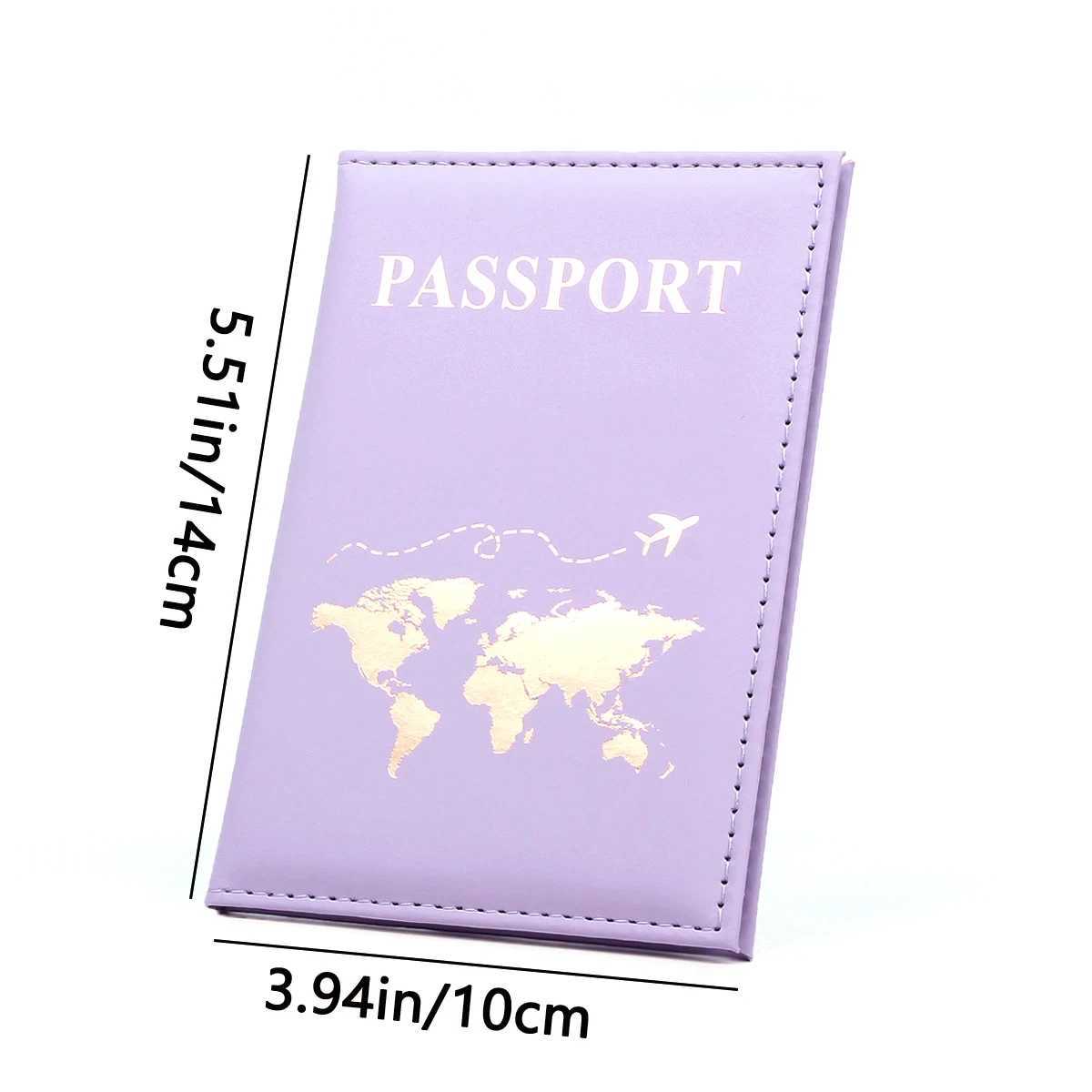 2024 PU Leather Travel Passport Cover Protective Women Men Map Passport Ticket Gold Letter Holder Case ID Card Clip Bags Z250527