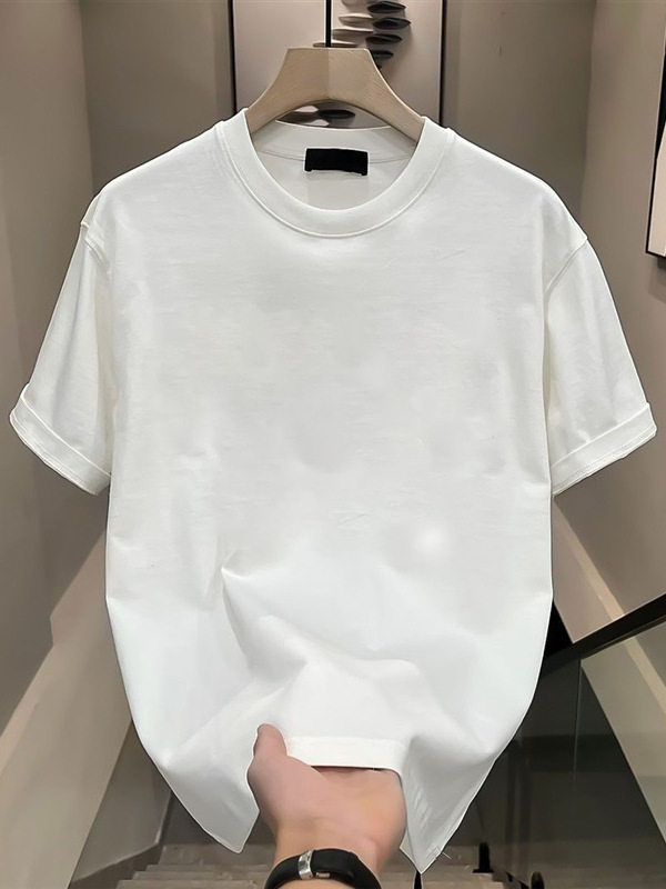 Hot Free shipping designer t-shirt for mens t-shirt black white New Summer Loose Trendy Brand Heavy Duty T-shirt