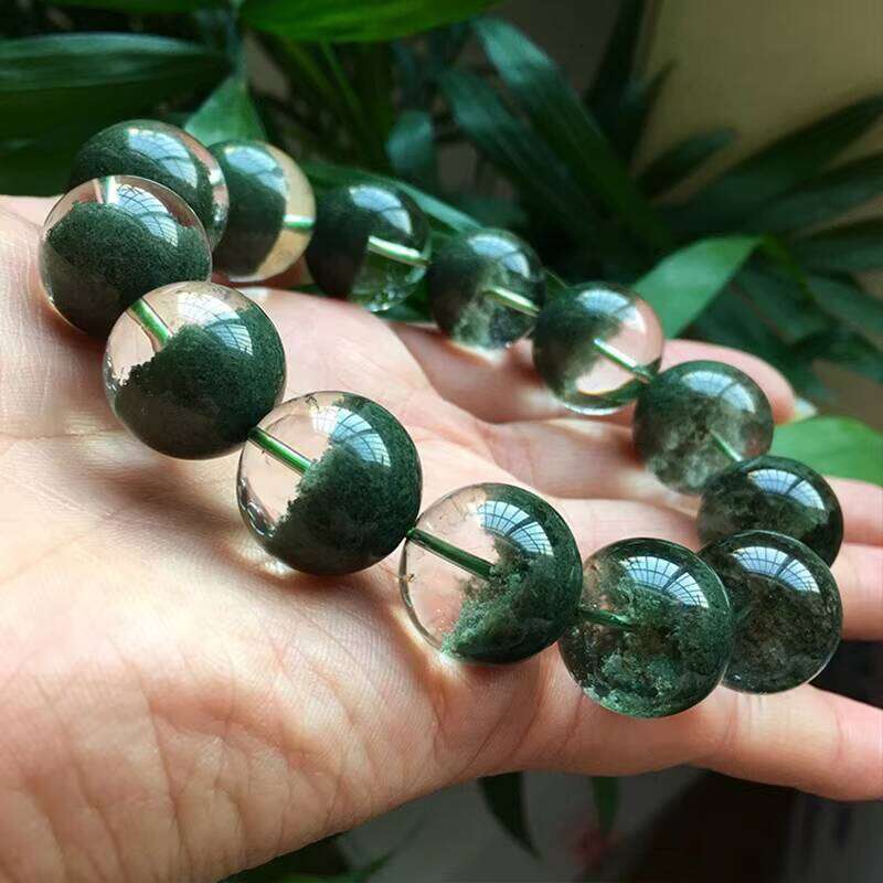 Natural Crystal Quartz Green Phantom Bracelet Treasure Bowl Beads Lucky Stone
