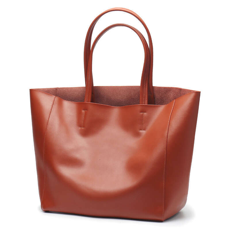 New Capacity Commuter Mommy Cowhide Large Genuine Leather Tote Single Shoulder Crossbody Shopping Bag designer bag