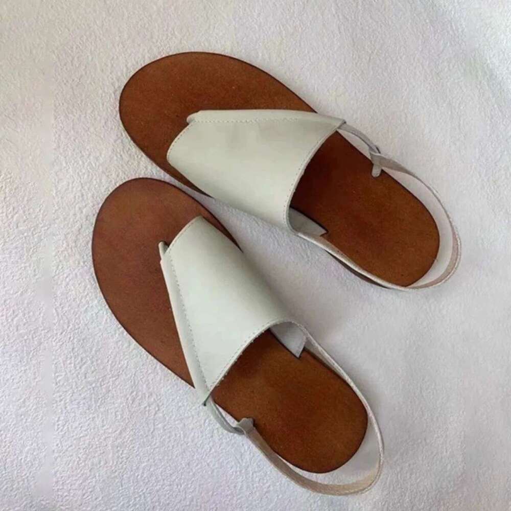 French Style Niche Post Flat Roman Sandals for Women 2025 Summer New Open Toe Outdoor Slippers