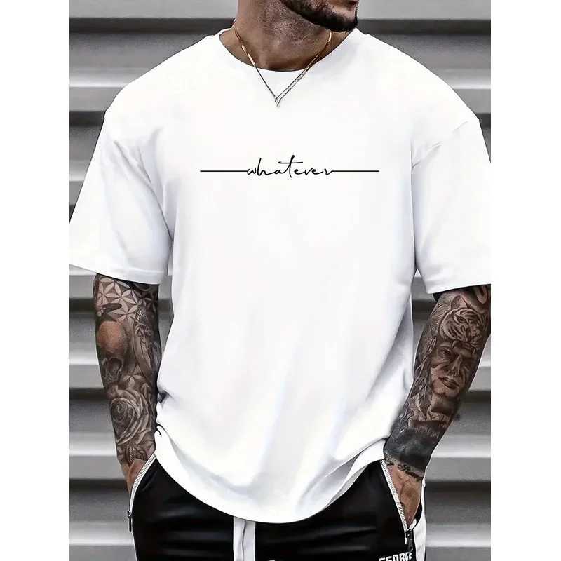 Summer Mens Casual Loose Large Size Letter Pattern Printed Comfortable Sports Round Neck Short Sleeve T-shirt Top Z250527