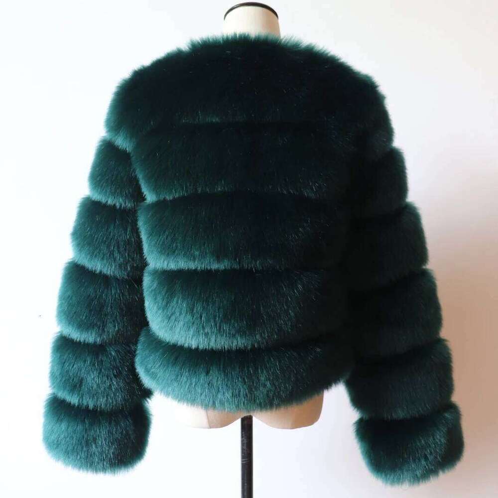 HJQJLJLS Long Sleeve Faux 2021 Winter Women Fashion Thick Warm Fuzzy Coat Outerwear Female Gray/Black Fake Fur Jacket