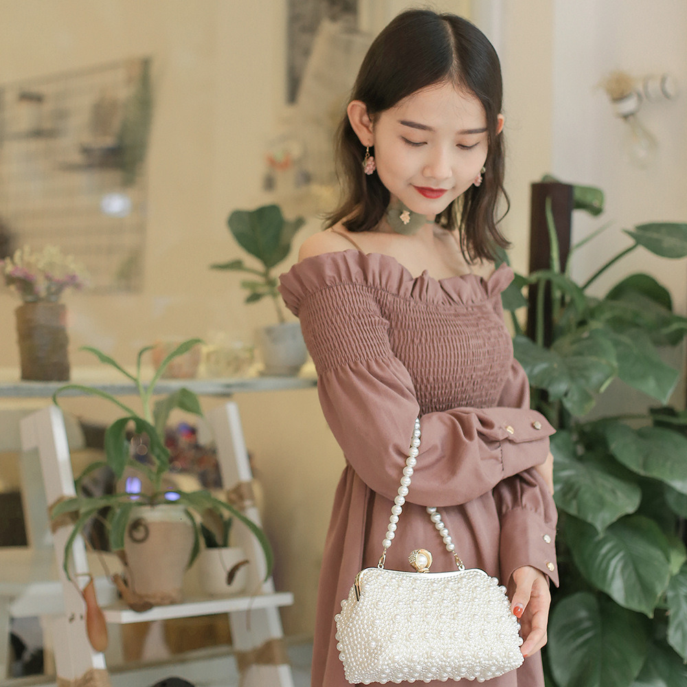 Top quality Brand High Quality New Pearl Evening Bag and Women's Trendy Dress Evening Bag Fashion Clutch Bag Cheongsam Party Favor Bag New Free D