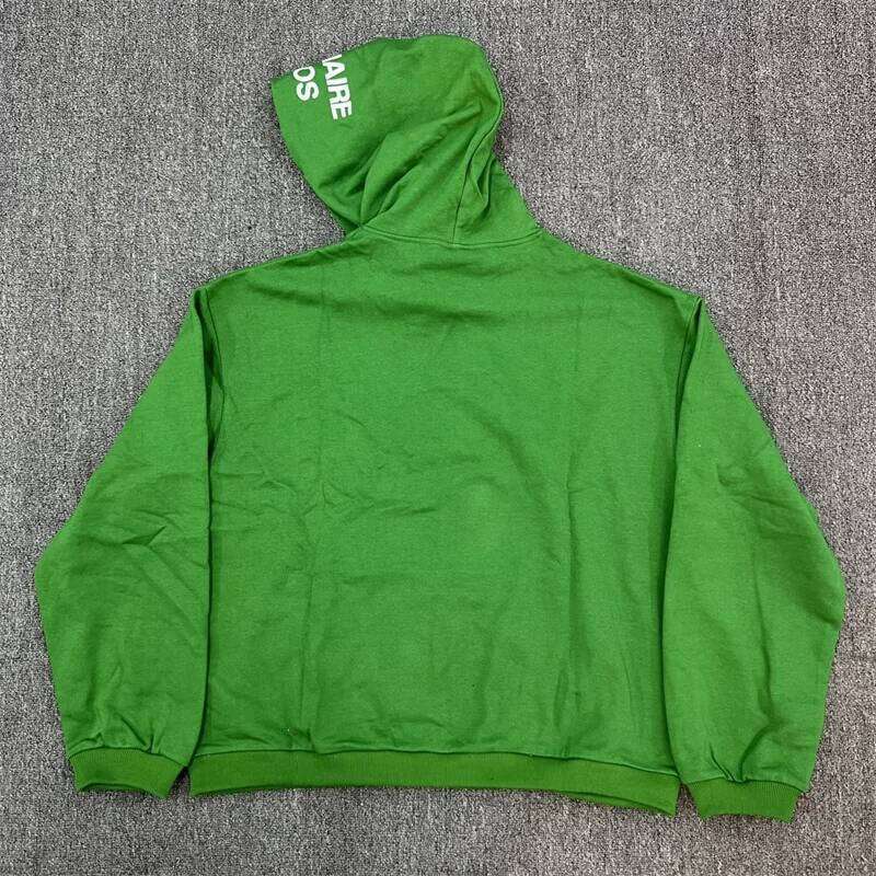 Green Pure Cotton Letter B Printed Fashionable Sportswear Loose Casual Men's Hooded Sweatshirt