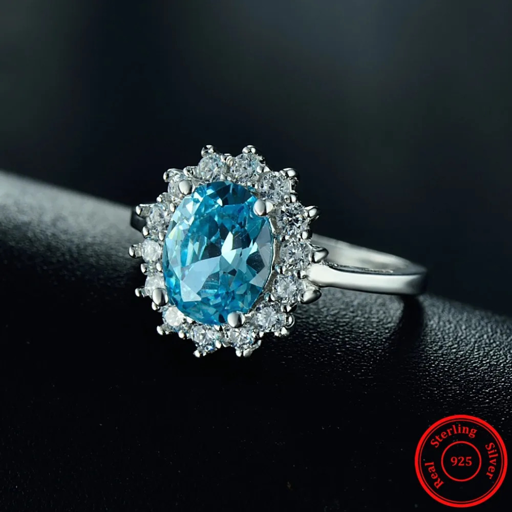 2.0Ct Fasion Real Solid 925 Sterling Silver Ring Fashion Women Gift 5A Zircon Jewelry Wedding Engagement Silver Rings 250519