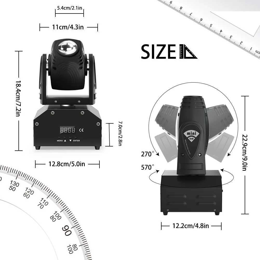 Yiflamefly 2Pcs Mini LED RGBW Moving Head Light 11/13CH DMX512 Voice-activated 4 in 1 Stage Light for DJ Bar Disco Wedding Disco XJ250527