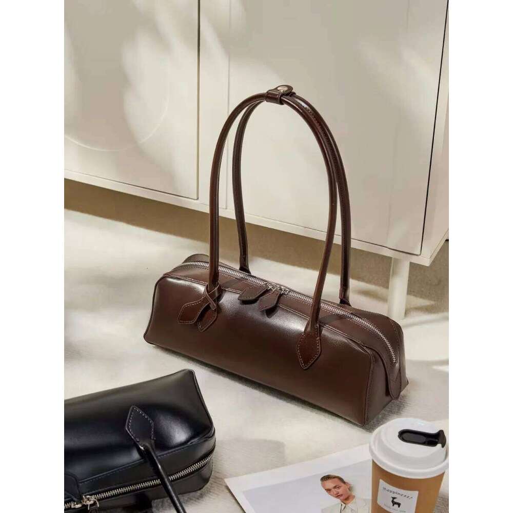 Free Shopping Annmouler New Genuine Leather Women's Shoulder Bag Cowhide Ladies Handbag Baguette Bag Female Commuter Shopping Underarm