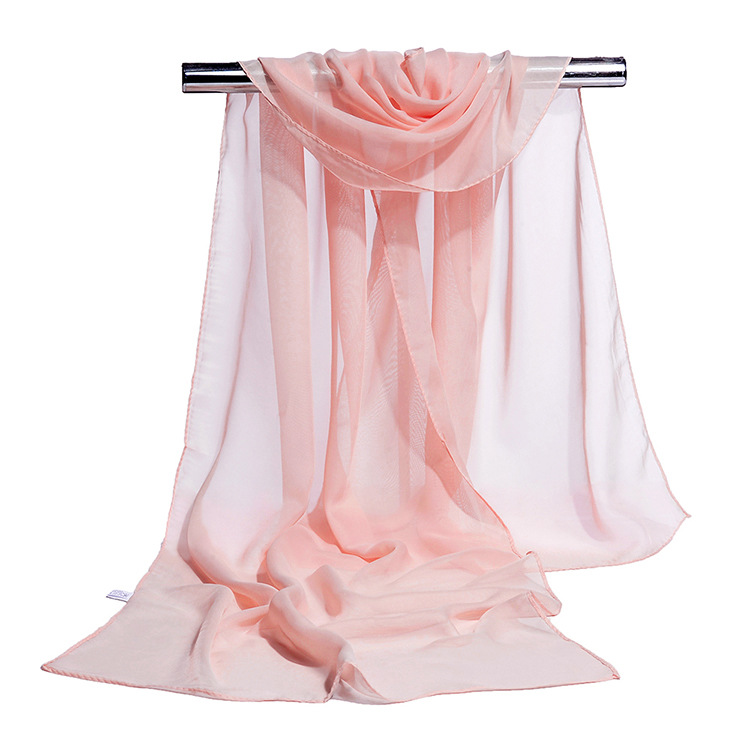 K847 New Japanese and Korean candy color solid color chiffon scarf silk shawl
