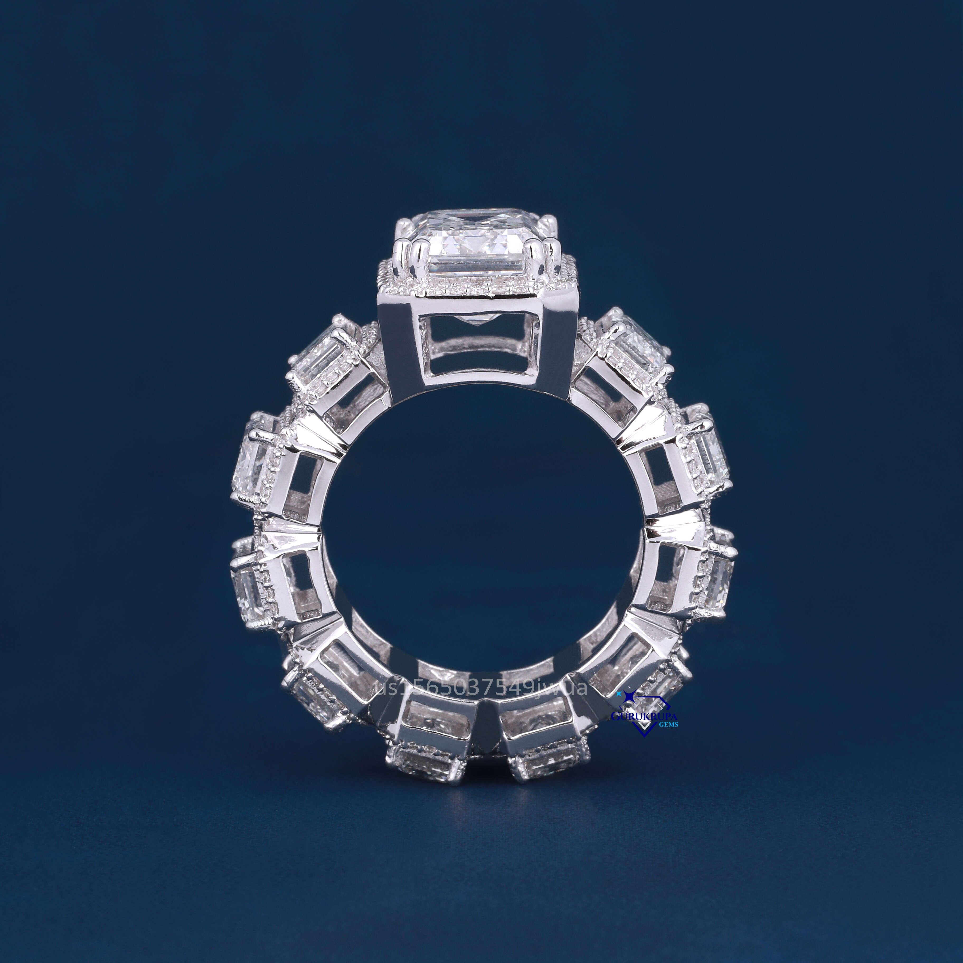 Trending Iced Out Hip Hop Unisex Ring DEF Color Vvs Pass Diamond Tester Emerald Cut 925 Sterling Silver With Labgrown Diamonds