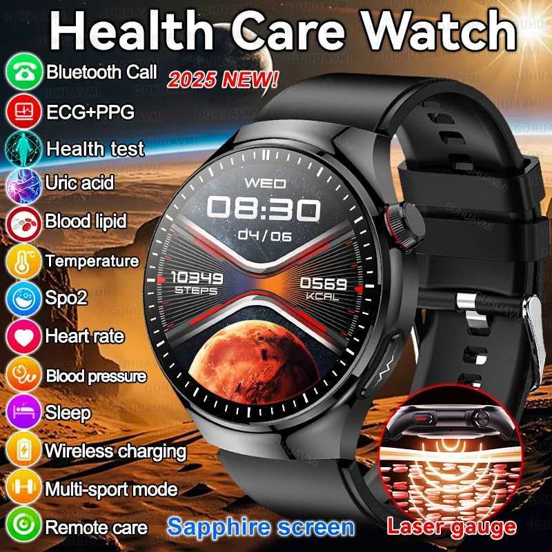 2025 New For Accurate Blood Lipid Uric Acid Smart Watch Men Women ECG+PPG Blood pressure etooth call Health SmartwatchXJ250513