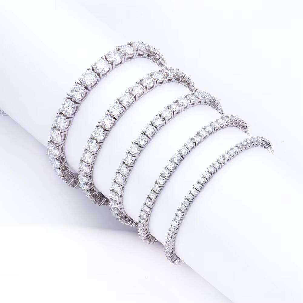 Limited Time Special Offer Polished Sier Round Mossanite White Gold Tennis Bracelet Fashion Jewelry