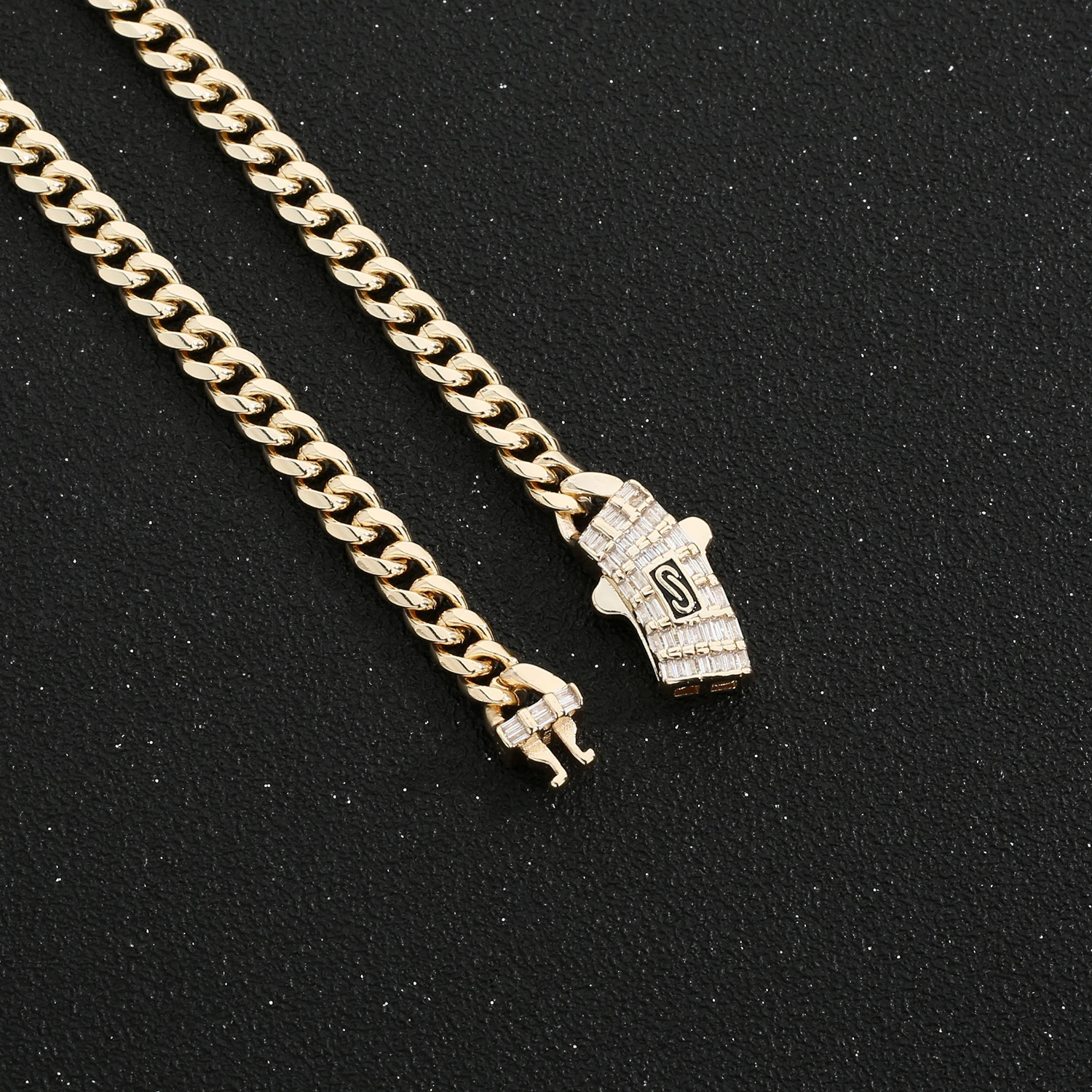 VCT Monaco rectangular zircon necklace ice crystal square stone hip hop rock jewelry Cuban chain support wholesale 250526 VVS