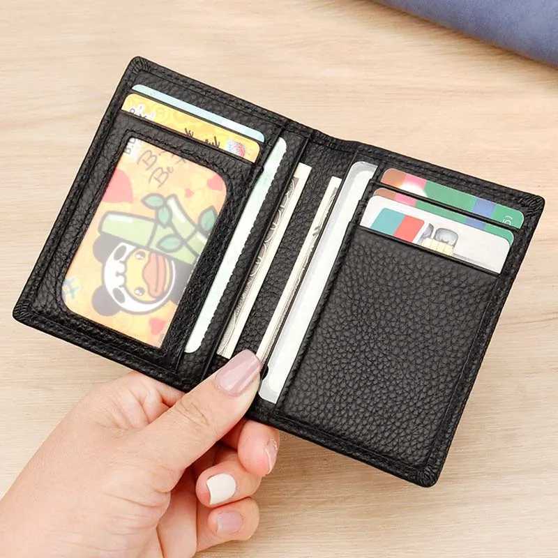 Bifold Business Card Holder Wallet ID Windows Documents Card Wallet for Men RFID Blocking Z250527
