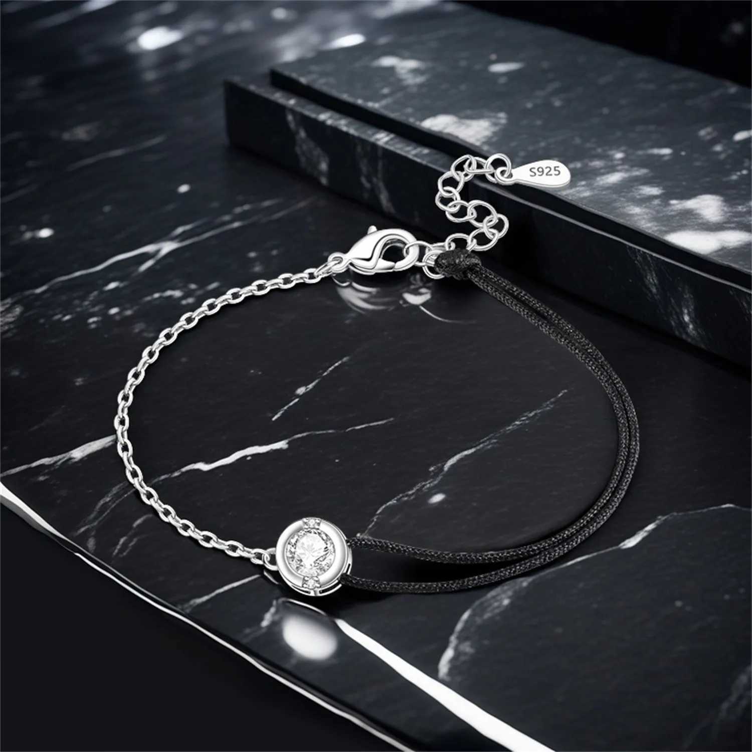 PANPOKI New 925 Sterling Silver Asymmetric Zircon Bracelet Chain Link Women Bracelet Birthday Trend Jewelry Fine Gifts W250526
