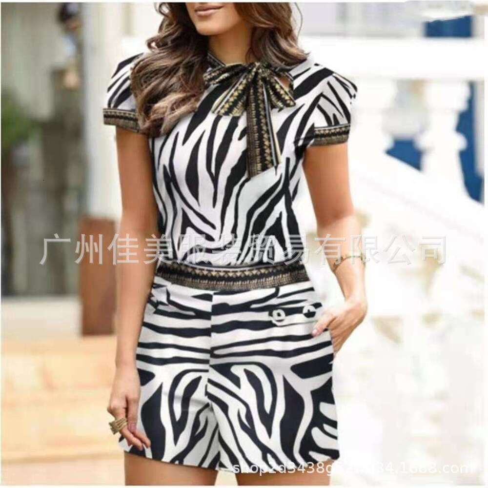 New Summer Slim Fit Fashion Women's Shirt and Pants Set