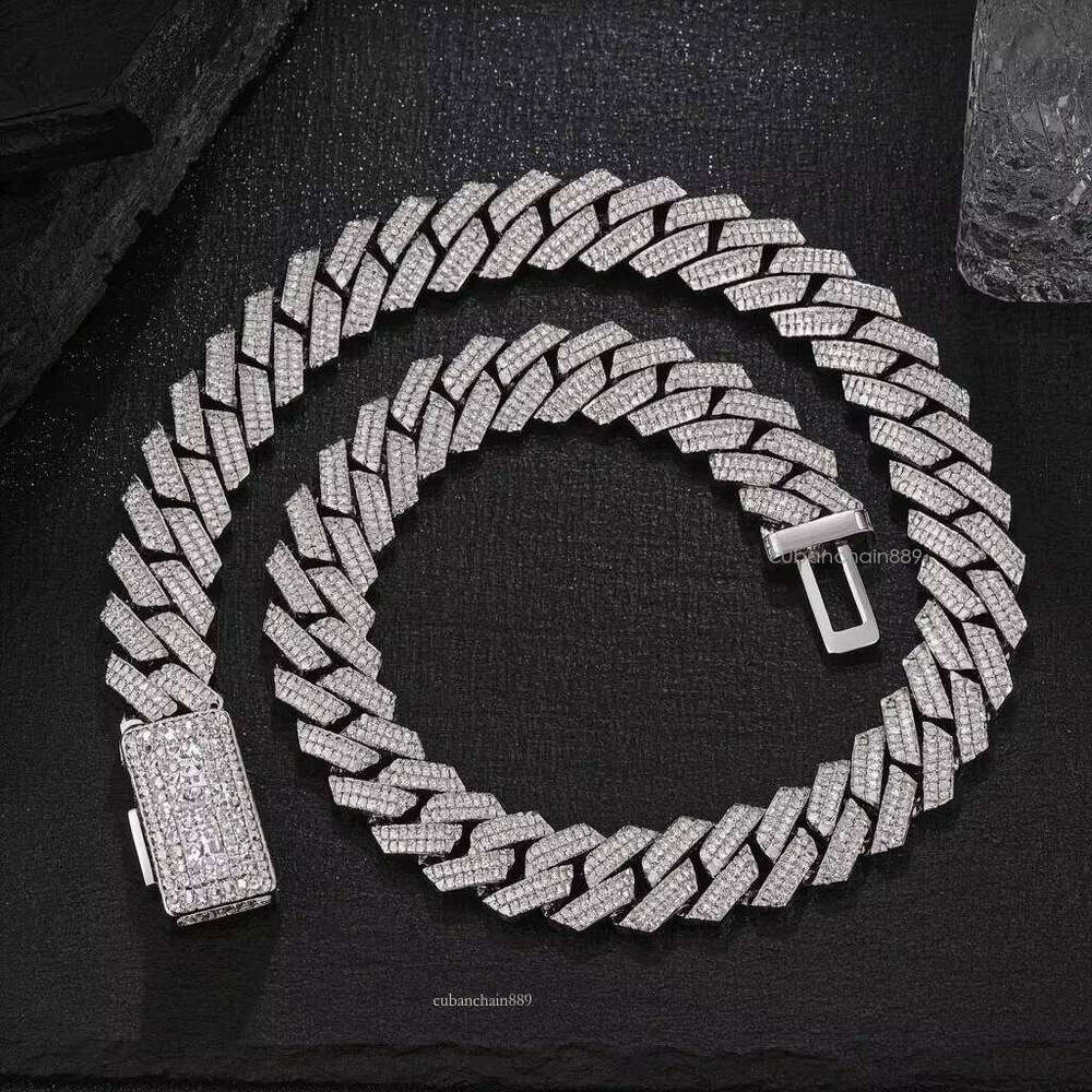Linyin Custom Wholesale Sterling Sier Jewelry Moissanite Cuban chain exquisite