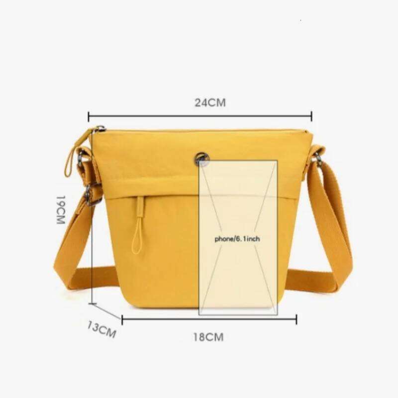 High Quality Simple Ultra-Light Crossbody Senior Sense Of Niche Fashion Hundred Nylon Cloth Bucket Shoulder Women's Bag