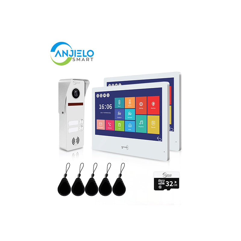 anjielo smart wireless wifi video doorbell intercom system high definition 1080p cameras with touch screen monitors for apartments