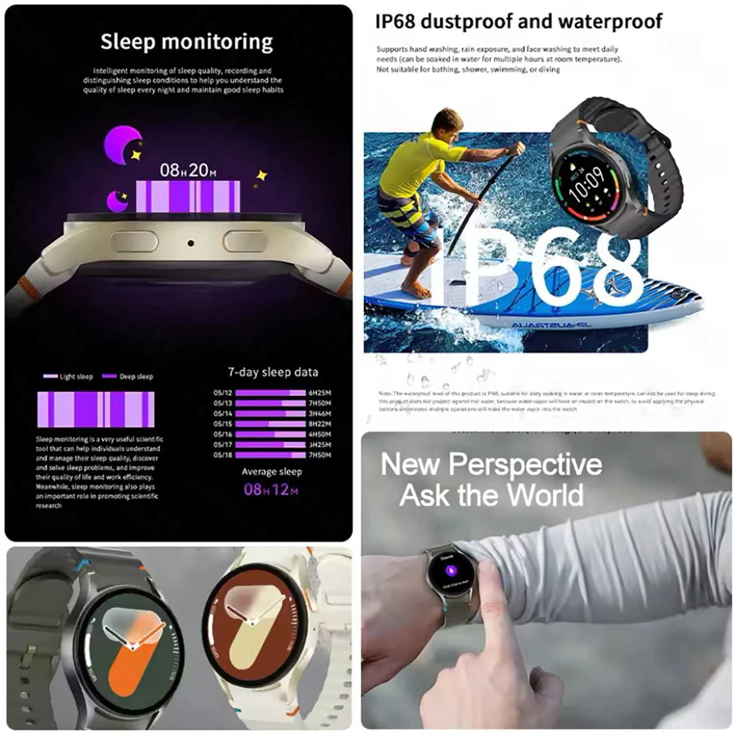 Watch 7 mini NFC GPS Smart Watch Women Health Sport Watch AMOLED Display Heart rate Games ethoth call Waterproof Men WatchXJ250513