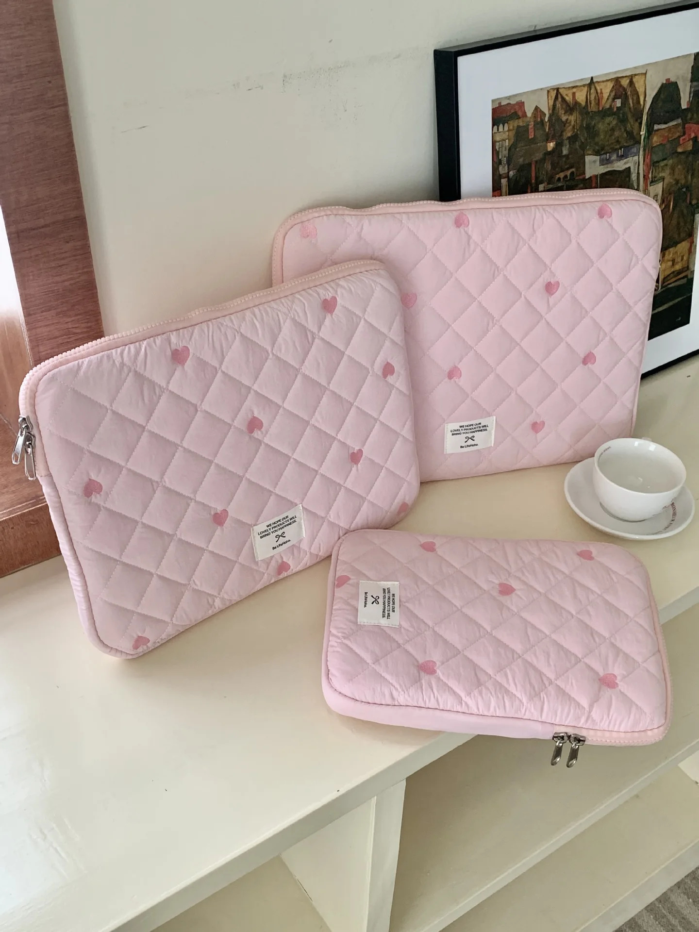 Cute Print Love Embroidery Laptop Bag 11 13.3 14 15 15.6 16 Inch Computer Bag Protection Case Laptop Sleeve Computer Case Bag 250526
