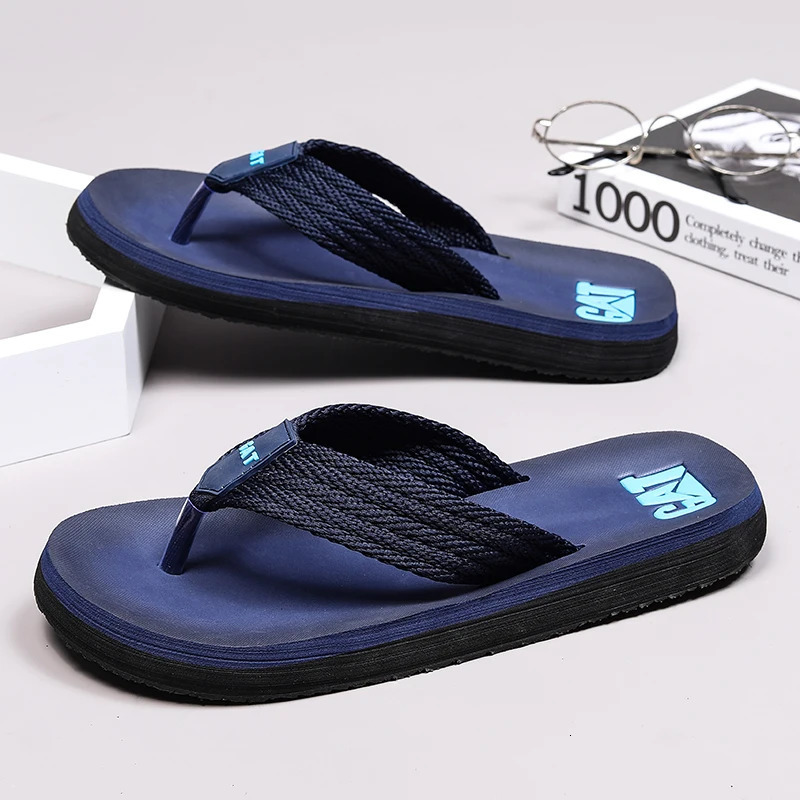 Flip-flops summer mens outdoor casual beach shoes breathable lightweight soft-soled slippers non-slip wear-resistant sandals 250526