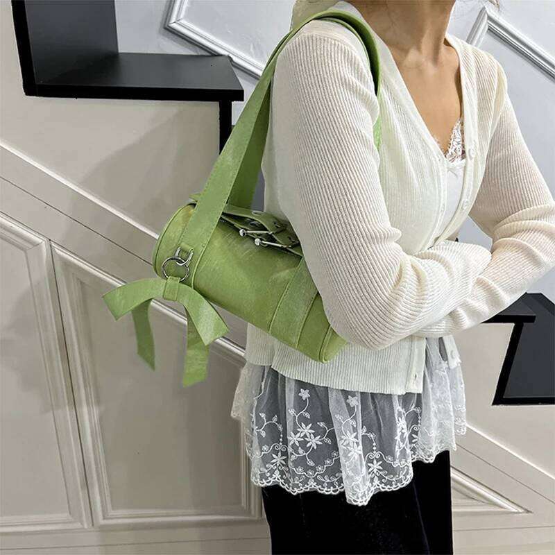Women's Bags Designer Brand Boston Large Capacity Tote Korean Bow Handbag Female Simple Fashion Texture Underarm Trendy Versatile Shoulder Bag