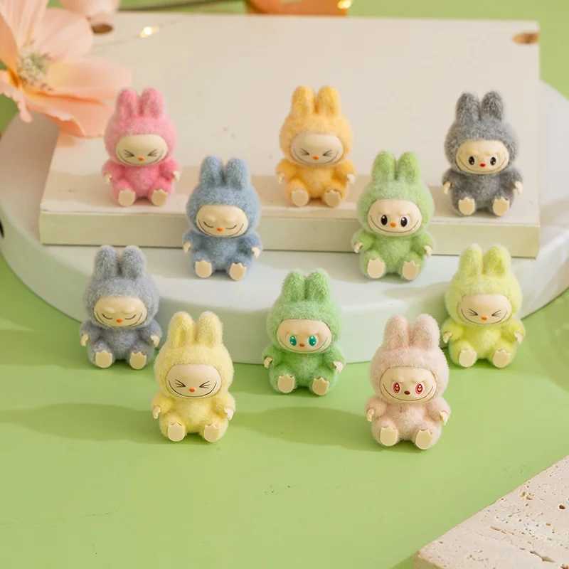Labubu Mini Sitting Posture Plush Toy Cute Cartoon Desktop Ornament Schoolbag Decoration Key Chain Pendant Holiday Gifts W250526