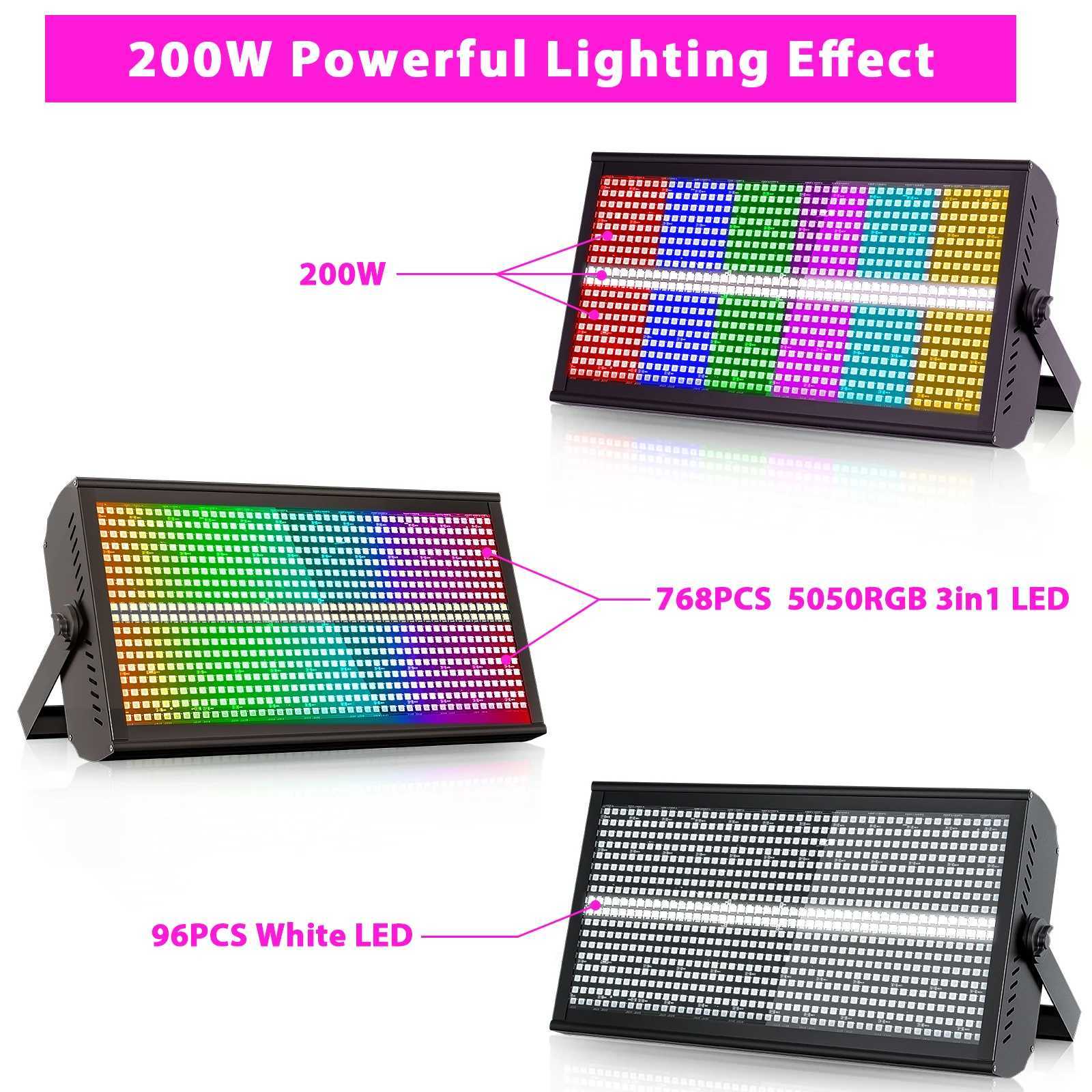 Yiflamefly Stage Light Bar Wash Strobe Lights 130W RGB LED Uplight Bar DMX512 DJ Lights For Party Disco Wedding Holiday KTV XJ250527