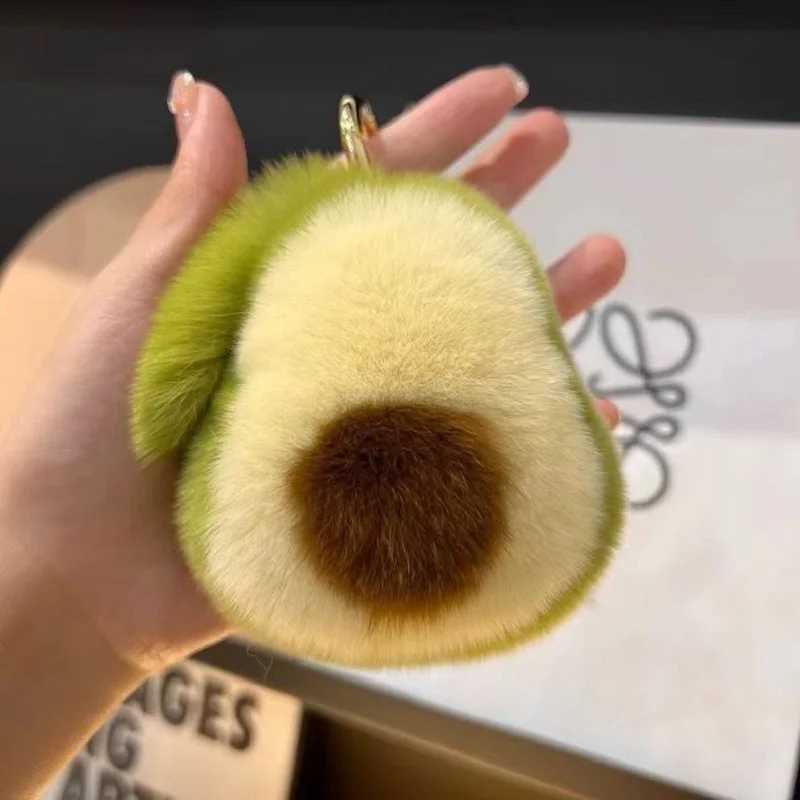 Stuffed Avocado Fruit Soft Plush Toy For Kids Teens Furry Fur Kawaii Avocado Shaped Keychain For Women Car Keys And Bag Charms W250526