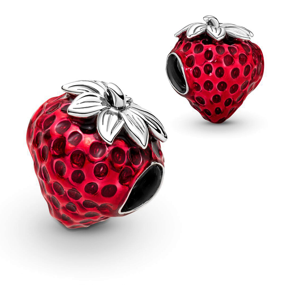 FewDook Silver Plated Fruit Series Avocado Cherry Charm Pendant For Original DIY Bracelet Strawberry Beads Gift Women Fine Jewelry 2025 HOT SALE