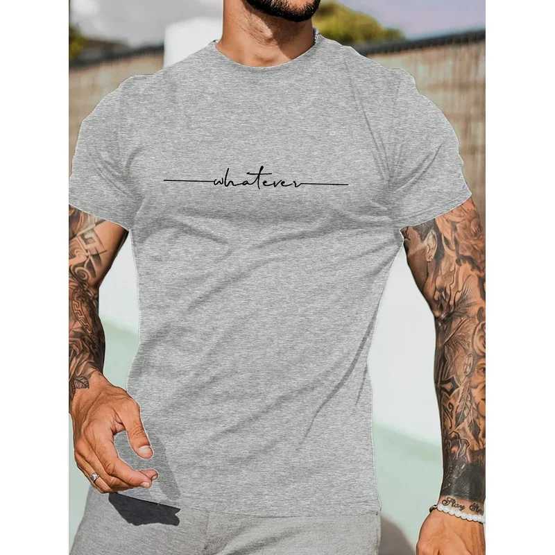 Summer Mens Casual Loose Large Size Letter Pattern Printed Comfortable Sports Round Neck Short Sleeve T-shirt Top Z250527