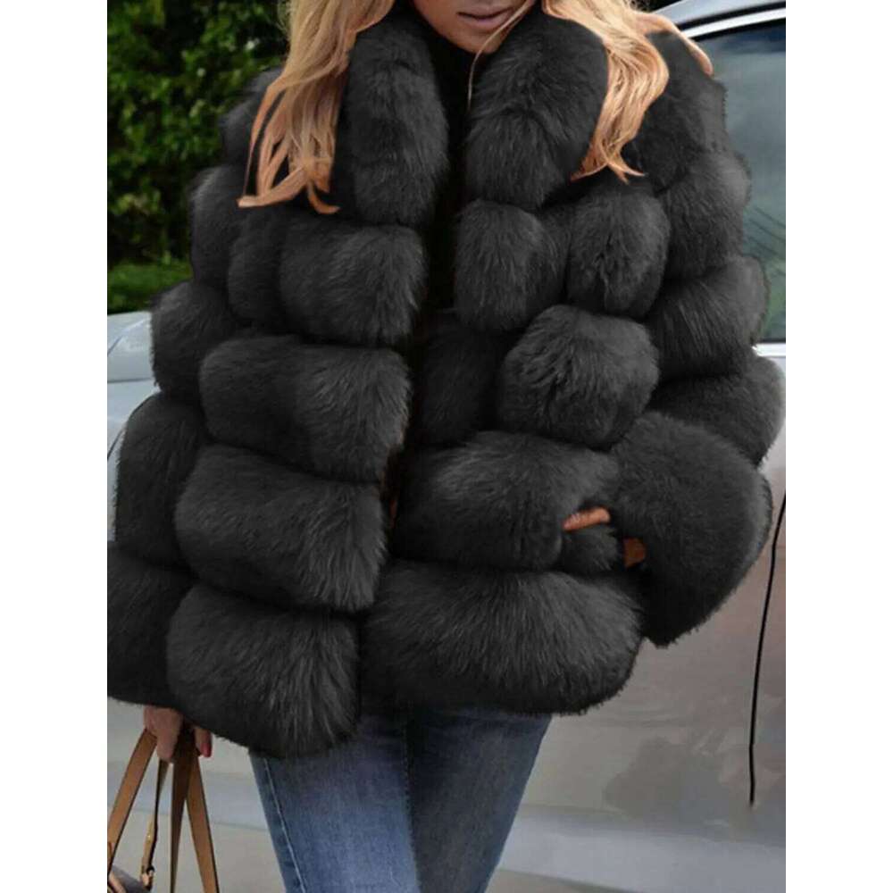 Hot Sell Multi-Color Optional Thick Warm Comfortable Autumn And Winter Faux Fox Fur Coat Women