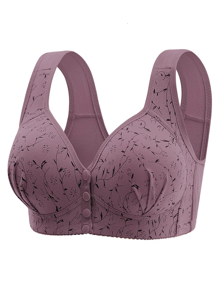 4PCS Largesized Pregnant Womens Breastfeeding Bra Comfortable Traceless Front Buckle Fixed Cup Thin Vest Style Underwear 250527