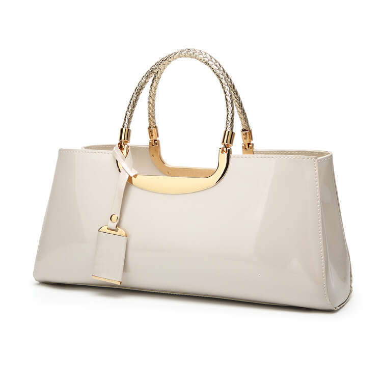 2025 Hot-Selling Women's Fashion Glossy Patent Leather Handbag Bride Wedding Evening Bag