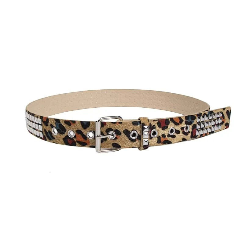Punk Pink Fur Rivets For Womens Belt Hip Hop Y2k Girls Jeans Accessories Girdle Goth Retro Brown Pin Buckle Pu Waistband 250520
