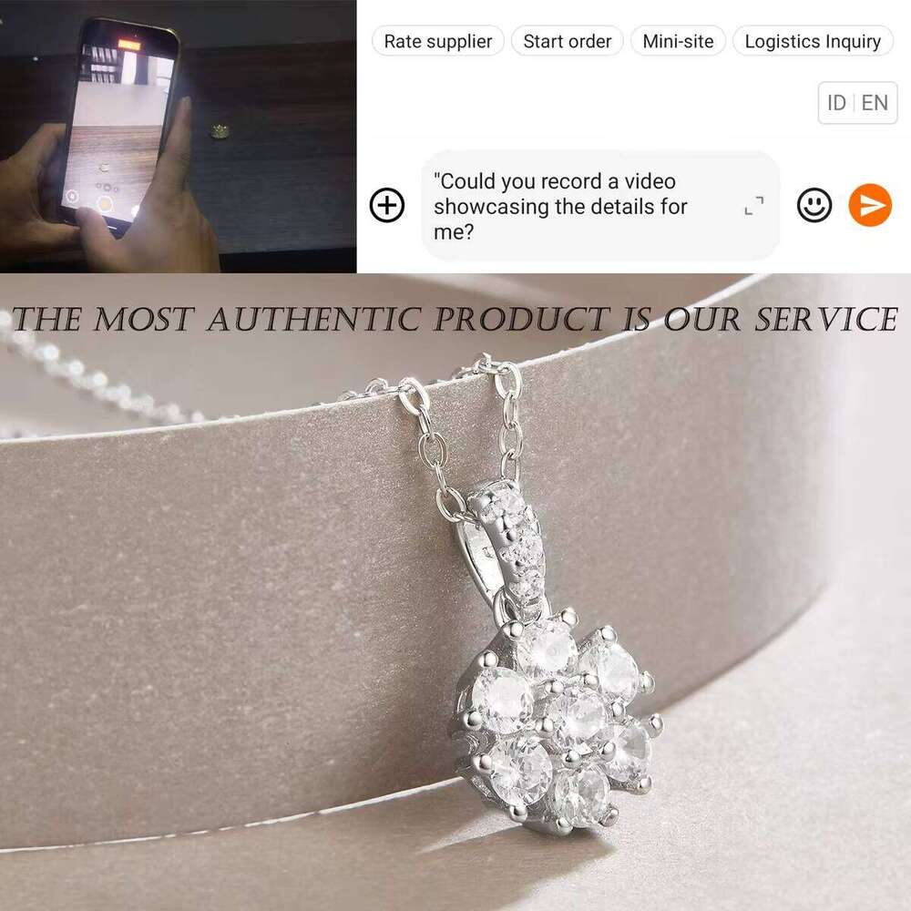 Snowflake Moissanite Pendant for Women Sterling Sier Gold Plated Custom Elegant Style Jewelry Gift GRA Certificate