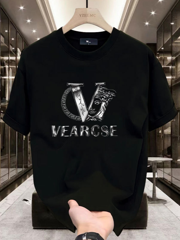 2025 hot Free shipping designer t-shirt for mens t-shirt black white Casual versatile round neck short sleeved T-shirt made of all cotton