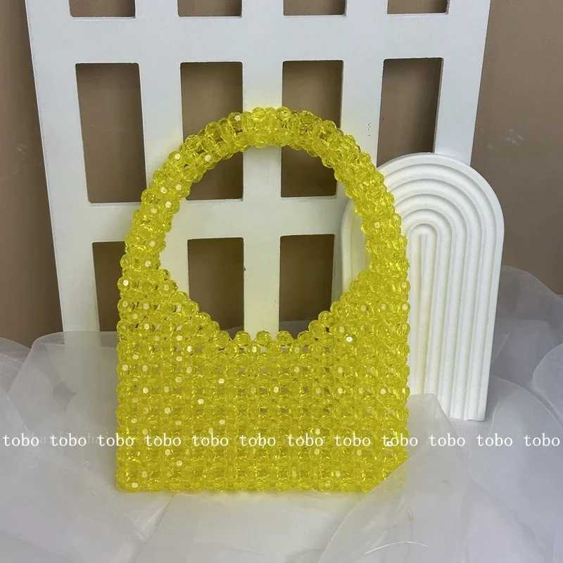 French Shiny Silver Beaded Top-handle Bags Designer Half Moon Handbags Cute Cool Young Girl Party Purses Original Versatile Bags W250527