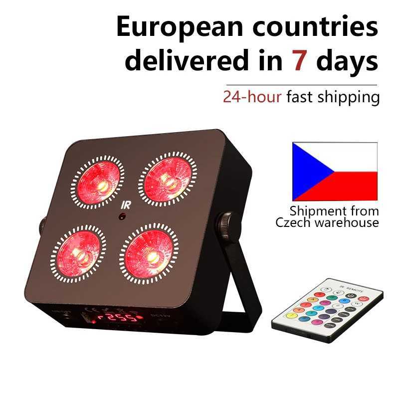 4x18W LED RGBWA UV 6IN1 Color Battery Wireless DMX LED Par Light Mini Battery Party Light 2.4G WirelessXJ250527