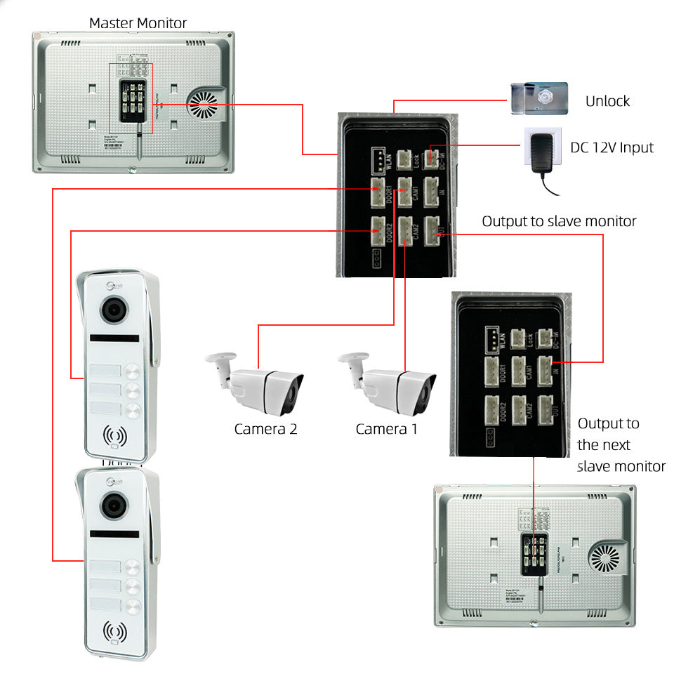 anjielo smart wireless wifi video doorbell intercom system high definition 1080p cameras with touch screen monitors for apartments