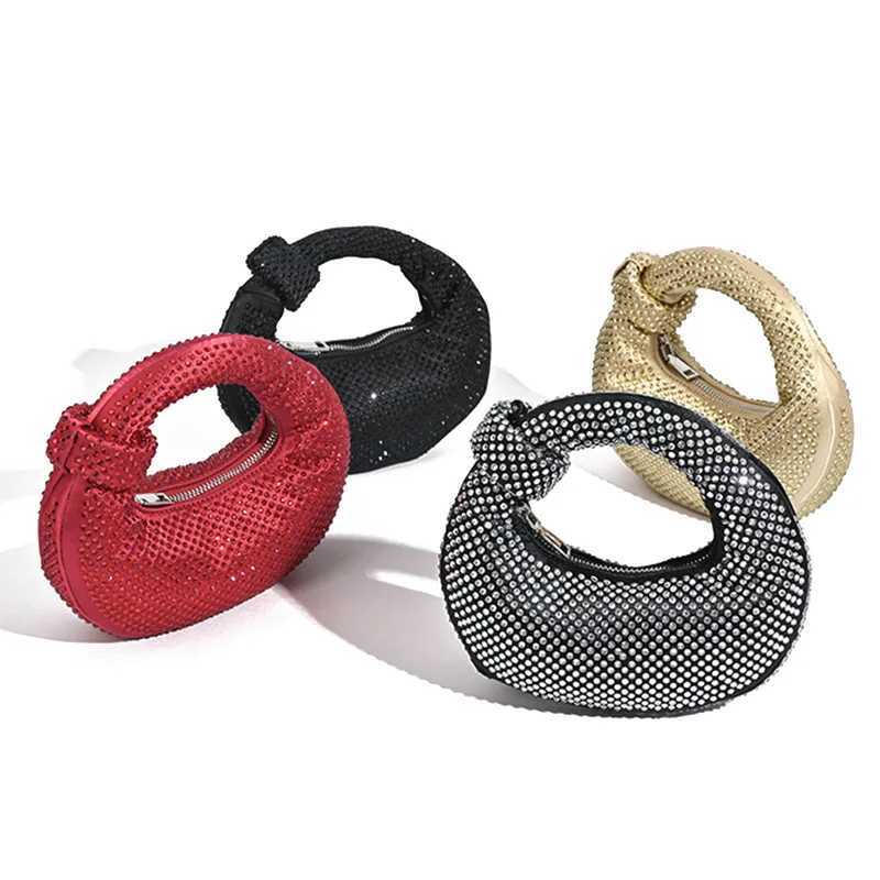 New Crystal Shiny Diamonds Evening Bag Fashion Womens Handbag Wedding Party Clutch Purse Luxury Satin Bag Female Shoulder Bags W250527