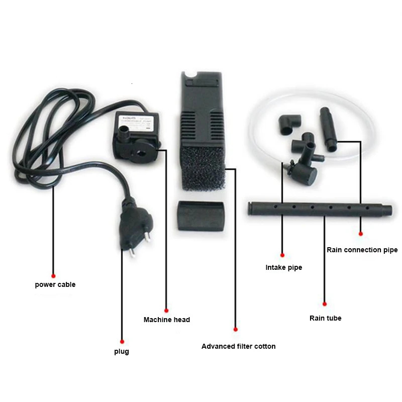 Aquarium Filter Pump Plastic Mute Internal Corner Fish Tank Water Pumps EU Plug Fish Tanks Aquariums 1 Set EU Plug 250523