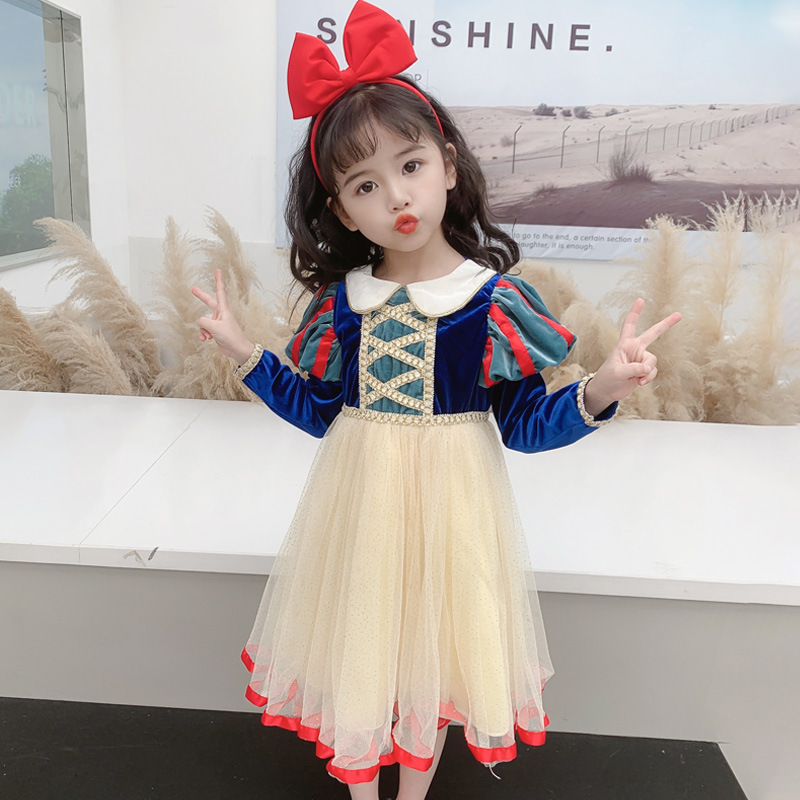 Disney princess dress birthday outfit dress children's designer clothing baby designer clothing Frozen Elsa princess girls summer clothing label-