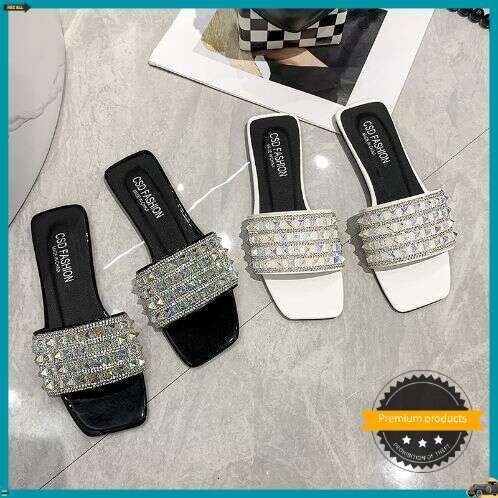 Wholesale Sandals For Outdoor Wear Plus Size Fashion Sandals Rhinestone Slippers For Outdoor Wear Flat And Comfortable New Style Slippers Designer San