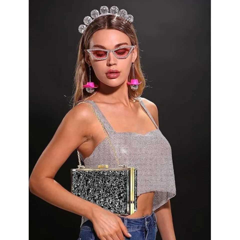 Elyzin Magical Transparent Sequins Clutch Purse Evening Handbag For Party Prom Bride W250527
